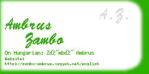 ambrus zambo business card
